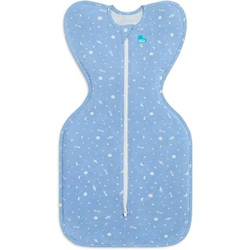 Love to Dream Swaddle UP, Silky-Lux 1.0 TOG, Super Soft, Luxurious 100% Viscose from Bamboo, Allow Baby to Sleep in Their Preferred Arms Up Position, Snug Fit Calms Moro Reflex, 8-13 lbs, Blue