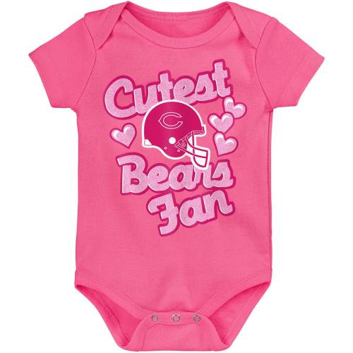 Girls Newborn & Infant Chicago Bears Pink Cutest Fan Hearts Bodysuit