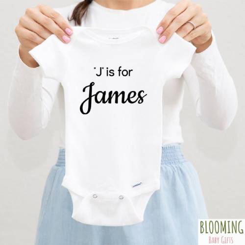 J Is For James Onesie®, James Pregnancy Announcement Bodysuit, Pregnancy Reveal, Baby Shower Gift, Size 0-3 M
