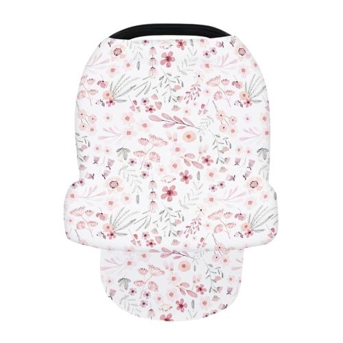 Nursing Cover for Newborn Breastfeeding Multi Use Infant Stroller Canopy Unisex Baby Car Seat Cover High Chair Cover Shopping Cart Cover for Baby Boy and Girl (Flower)