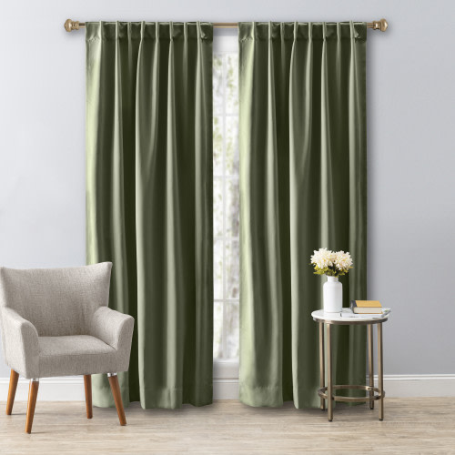 Ricardo Trading Ultimate Black-Out 2-Way Pocket Window Panel Curtain - Sage, 56"W X 84"L