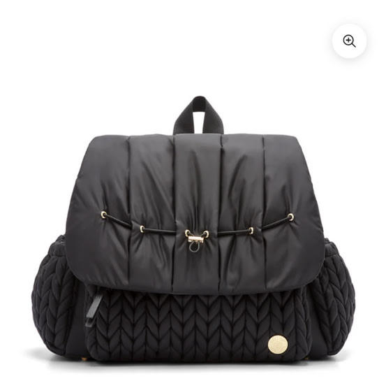 Levy Stylish Diaper Backpack - Black Herringbone