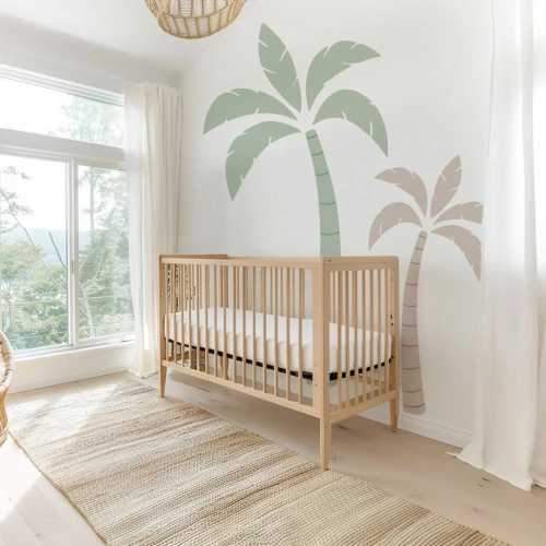 Large Palm Tree Wall Decals, Large Hawaii Stickers, Tropical Nursery Wall Stickers, Boho Room Decor, Summer Wall Decal - USA Fast Shipping