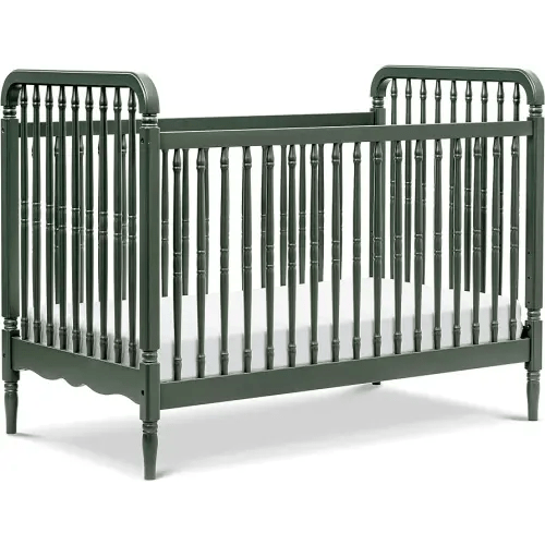 Namesake Liberty 3-in-1 Convertible Spindle Crib with Toddler Bed Conversion Kit in Forest Green, Greenguard Gold Certified (M7101FRGR)