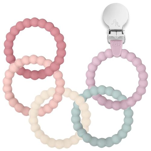 Ryan & Rose Cutie Clinks Attachable Teether Chew Toy for Babies (Blossom)
