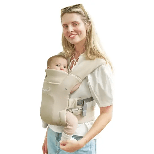GROWNSY Baby Carrier Newborn to Toddler, Cozy Baby Wraps Carrier, Ergonomic Baby Carrier with Head Support, Cream