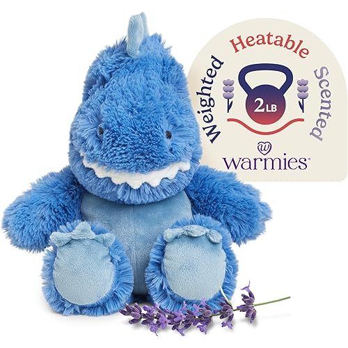 warmies Microwavable & Weighted Stuffed Animals, Trex - Heated Stuffed Animal Plushie for Warmth & Comfort - Cute Soft Plush Toys for Adults & Children (Boys, Girls, Babies & Toddlers)