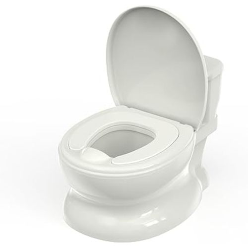 Realistic Potty Training Toilet - Flushing Sounds, Wipes Storage, Disposable Liners, Easy to Clean for Toddler Boys and Girls, White