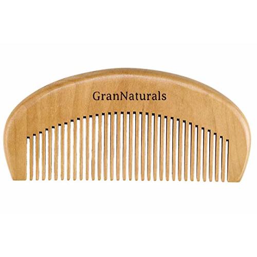 GranNaturals Wooden Comb for Detangling & Styling Wet or Dry Hair - Small Pocket Sized Fine Tooth Natural Wood for Curly, Thin, Thick, Wavy, or Straight Hair - Women's Birthing & Labor