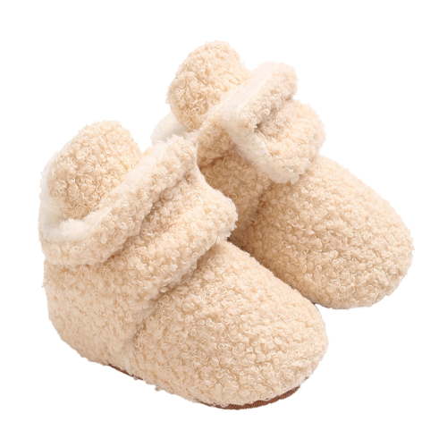 MEZZALL Baby Boys Girls Boots Shoes Winter Snow Bowknot Soft Sole Warm Prewalker Booties Soft Footwear, Beige, 0-6 Months