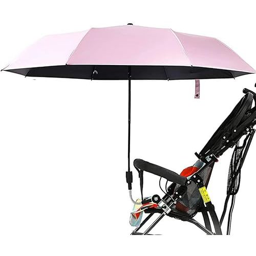 Universal Baby Parasol, Baby Stroller Sun Shade Sun Protection Sun Shade for Strollers, Waterproof Umbrella for Trolley Bike, Bicycle Umbrella with Holder Clip Clamp