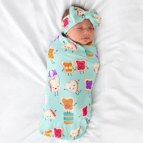 Lunch Buddies Swaddle & Luxe Bow Headband Set | Little Sleepies