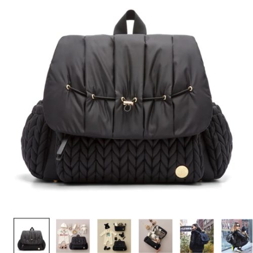 Levy Stylish Diaper Backpack - Black Herringbone