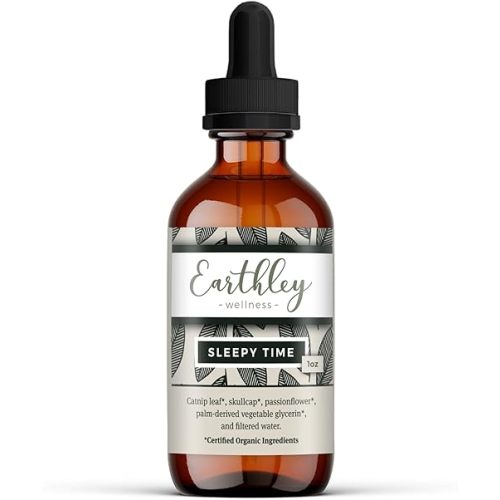 Earthley Wellness, Sleepy Time Herbal Extract, Promote Restful Sleep and Peaceful Nights, Formulated with Organic Catnip Leaf, Skullcap & Passionflower (1oz)