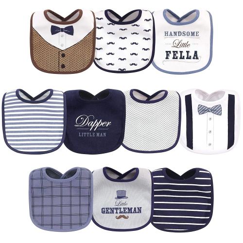 Little Treasure Unisex Baby Cotton Bibs, Handsome Fella, One Size