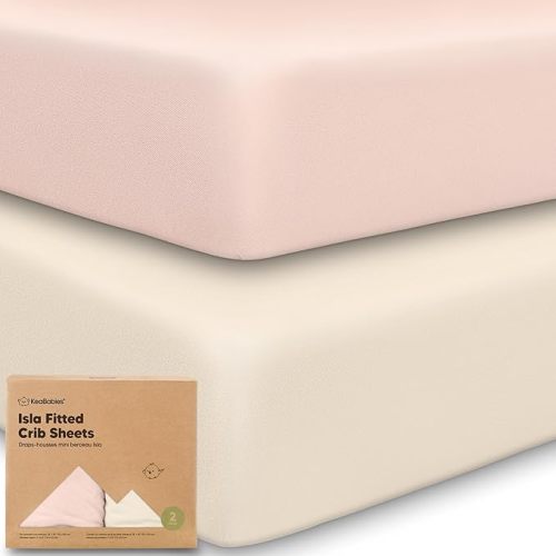 2-Pack Crib Sheets for Boys,Girls - Viscose Derived from Bamboo Fitted Crib Sheet, Organic Baby Crib Sheets, Crib Mattress Sheet,Toddler Bed Sheets,Baby Sheets for Crib Fitted Sheets(Cameo)