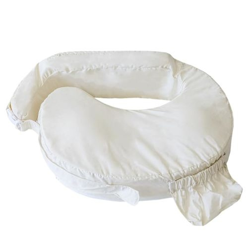 My Brest Friend Deluxe Organic Nursing Pillow 100% Organic Cotton Slipcover Ergonomic Breastfeeding Pillows Supports Both Mom and Baby Breastfeeding Essentials Handy Side Pocket Cream - Organic Cream