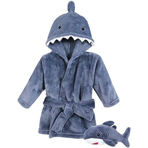 Hudson Baby unisex-baby Plush Bathrobe and Toy Set