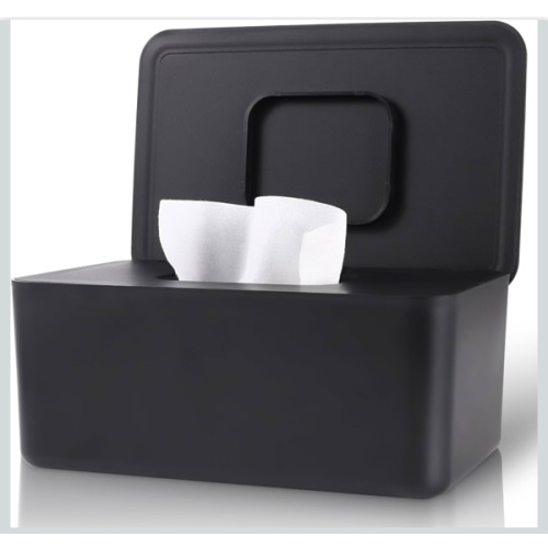 Baby Wipes Dispenser, Wipes Dispenser Baby Wipes Case, Baby Wipe Holder for Fresh Wipes, Non-Slip Wipes Case, Wipe Container with Sealing Design Lid (Black)