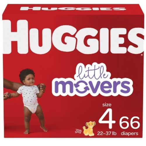 Huggies Little Movers Baby Disposable Diapers - Size 4 - 66ct