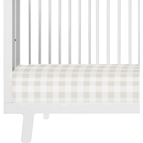 MakeMake Organics Organic Crib Sheet - Beige Neutral Brown (28"x52", Plaid) - Crib / Toddler
