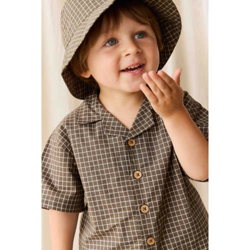 Organic Cotton Silas Shirt - Coffee Grid – Jamie Kay USA