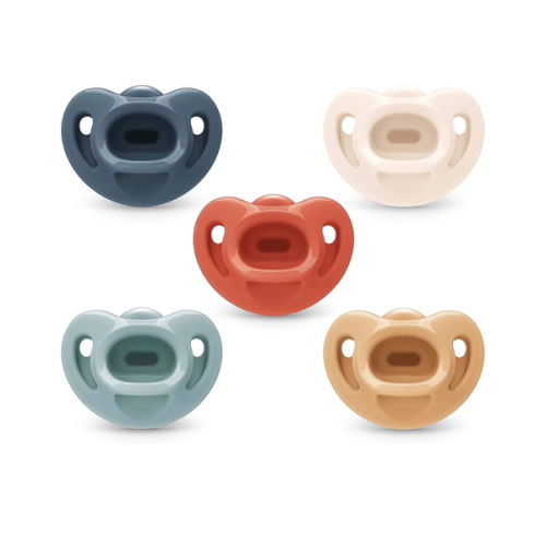 NUK Timeless Comfy Pacifier | 100% Silicone, One-Piece Design | BPA-Free, Gentle on Baby’s Skin | 5-Pack, for 0-6M