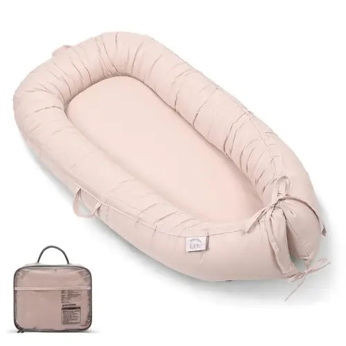 EAQ Baby Lounger Cover Snuggle Me Lounger, Portable Baby Nest Cover Breathable & Soft, Organic Cotton Baby Lounger Pillow, Safe Baby Bassinet for Travel, Playtime