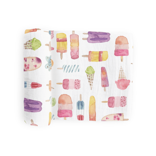 Cotton Muslin Swaddle Blanket - Brain Freeze