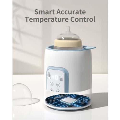 Bottle Warmer, GROWNSY 8-in-1 Fast Baby Milk Warmer with Timer for Breastmilk or Formula, Accurate Temperature Control, with Defrost, Sterili-zing, Keep, Heat Baby Food Jars Function - Blue
