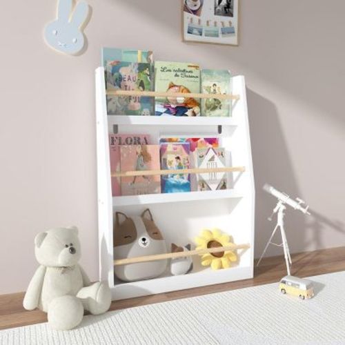 KTMBDW 3 Tier Kids Book Shelf,Kids Book Rack, Helps Keep Bedrooms, Playrooms, and Classrooms Organized,White