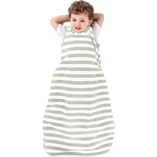 Ecolino Organic Cotton Baby Sleep Sack - 2-Way Zipper Baby Wearable Blanket - Toddler Sleeping Bag Sack - 18-36 Months - Silver