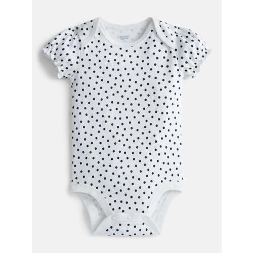 Wonder Nation Baby Girls' Graphic Cotton Bodysuit with Short Puff Sleeves, Sizes 0M-24M