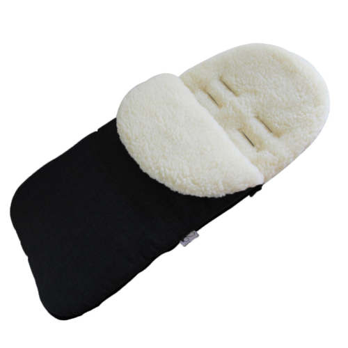 Classic Wool Footmuff 2in1 Pram Liner black