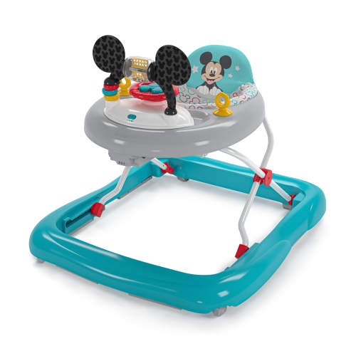 Bright Starts Disney Baby Mickey Mouse 2-in-1 Activity Walker with Music Lights, Blue