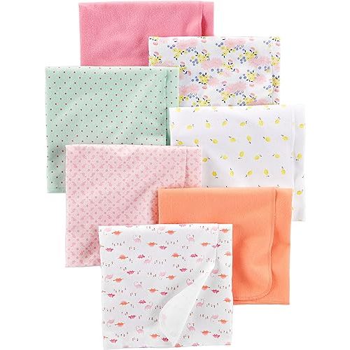 Simple Joys by Carter's Unisex Babies' Flannel Receiving Blankets, Pack of 7