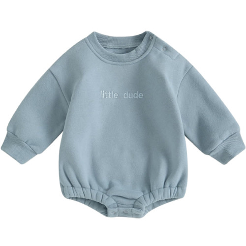 VISGOGO Newborn Infant Baby Boy Girls Oversized Romper Little Dude Sweater Onesie Coming Home Outfit Neutral Clothes