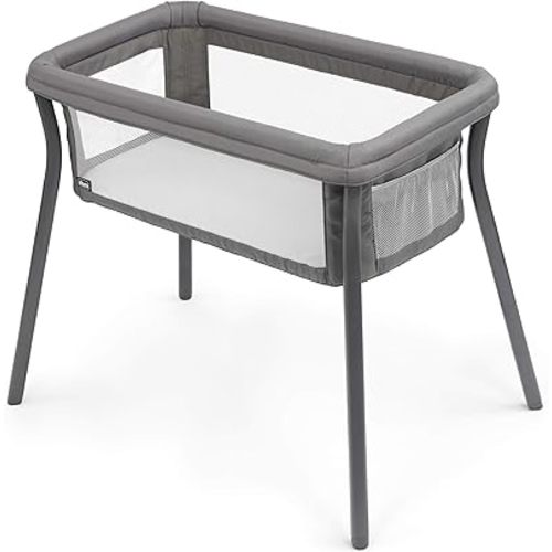 Chicco LullaGo® Anywhere Portable Bassinet, Lightweight, Space-Saving Baby Bassinet with Waterproof Mattress and Fitted Sheet, Travel Bassinet for Baby Includes Carry Bag | Sandstone/Grey