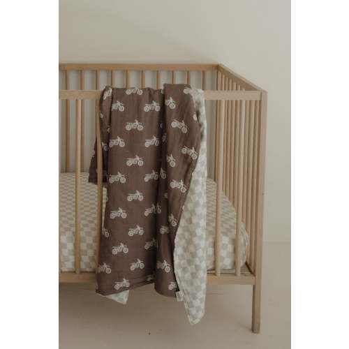PRE ORDER | Muslin Quilt | Dirt Bike & Checkerboard – forever french baby