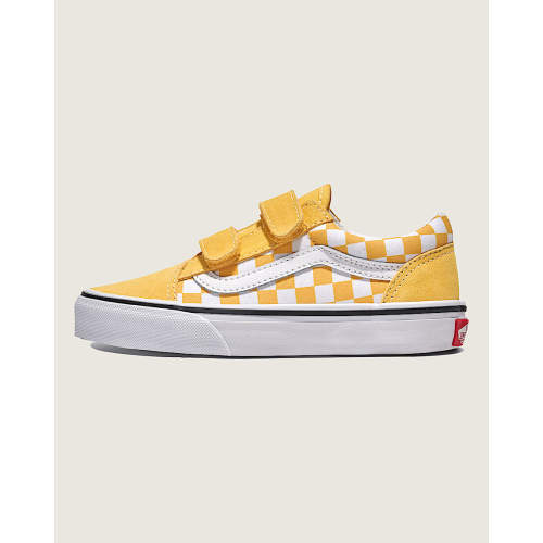 Big Kids Old Skool V Checkerboard Shoe in Banana Cream Yellow / White | Vans