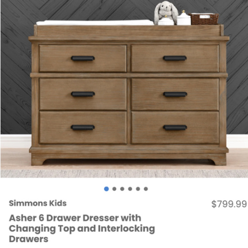 Asher 6 Drawer Dresser with Changing Top - Delta Children