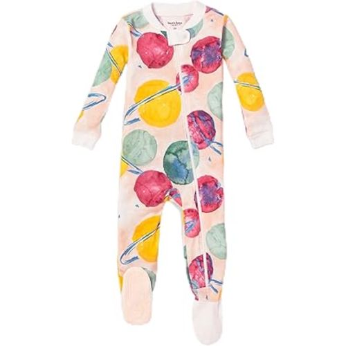 Burt's Bees Baby Girls' Pajamas, Zip Front Non-slip Footed Pjs, 100% Organic Cotton and Toddler Sleepers