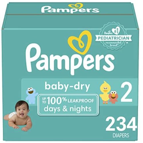 Diapers Size 2, 234 Count - Pampers Baby Dry Disposable Baby Diapers, Packaging & Prints May Vary