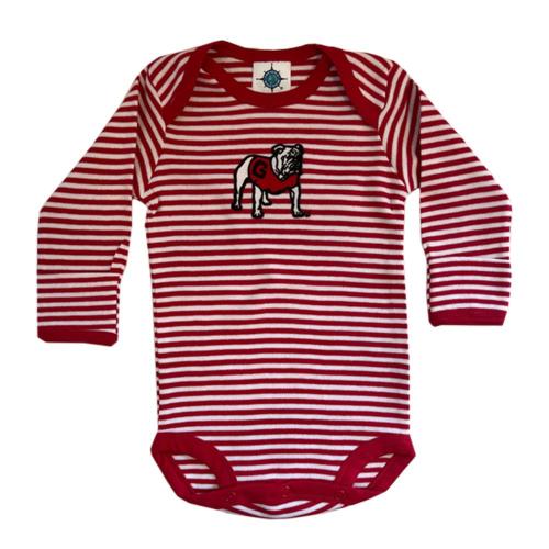 Dawgs | Georgia Infant Long Sleeve Striped Bodysuit | Alumni Hall