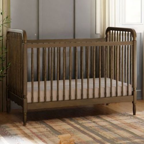 Namesake Liberty 3-in-1 Convertible Spindle Crib with Toddler Bed Conversion Kit - Natural Walnut