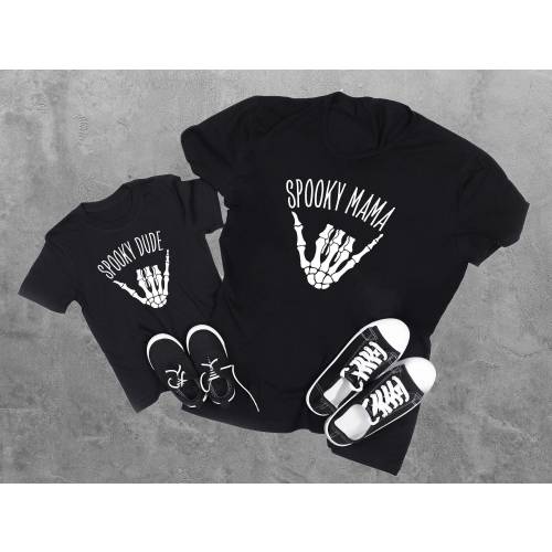 Spooky Mama - Boy Mom - Mamas Boy Shirt - Spooky Dude - Horror Clothing - Matching Mom and Baby Boy Shirt Set - Friday  - Toddler and Infant