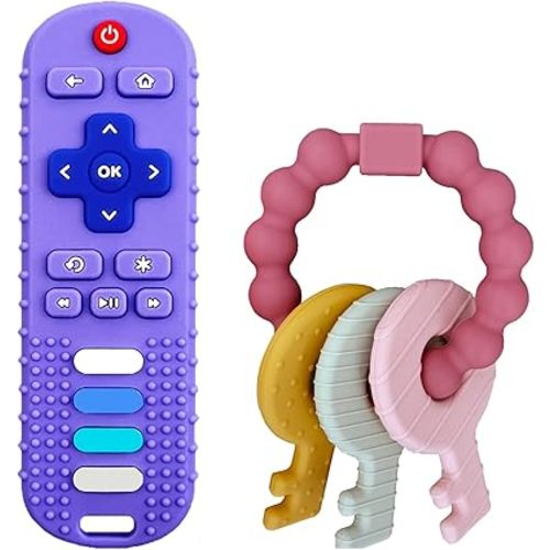 Baby Keys Teether&Baby Remote Toys for Babies 0-18 Months,BPA Free