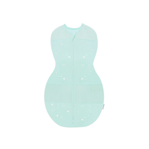Buy Happiest Baby Organic Cotton Sleepea 5-Second Swaddle Teal with Stars                                             Small: 5-12lbs                                     at Well.ca | Free Shipping $35+ in Canada
