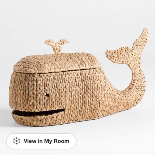Whale Woven Floor Storage Basket