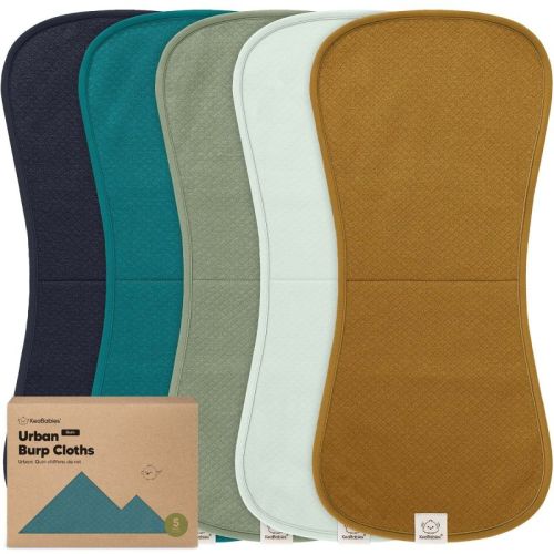 KeaBabies 5pk Organic Quin Baby Burp Cloths for Boys, Girls, Large Absorbent Cotton Burping Cloths for Babies, Newborns (Flora Dew)